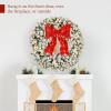 imageBest Choice Products 48in Large Flocked Artificial PreLit Fir Christmas Wreath Holiday Accent Decoration for Door Mantel wRed Lighted Bow 250 LED Lights 714 PVC Tips Power Plugin36in