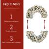 imageBest Choice Products 48in Large Flocked Artificial PreLit Fir Christmas Wreath Holiday Accent Decoration for Door Mantel wRed Lighted Bow 250 LED Lights 714 PVC Tips Power Plugin60in