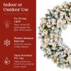 imageBest Choice Products 48in Large Flocked Artificial PreLit Fir Christmas Wreath Holiday Accent Decoration for Door Mantel wRed Lighted Bow 250 LED Lights 714 PVC Tips Power Plugin48in