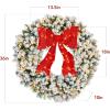 imageBest Choice Products 48in Large Flocked Artificial PreLit Fir Christmas Wreath Holiday Accent Decoration for Door Mantel wRed Lighted Bow 250 LED Lights 714 PVC Tips Power Plugin36in