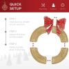 imageBest Choice Products 48in PreLit Outdoor Christmas Wreath Decoration LED Metal Holiday Decor for Home w 140 Lights Bow  GoldRedGoldRed