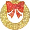 imageBest Choice Products 48in PreLit Outdoor Christmas Wreath Decoration LED Metal Holiday Decor for Home w 140 Lights Bow  GoldRedGoldRed