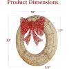 imageBest Choice Products 48in PreLit Outdoor Christmas Wreath Decoration LED Metal Holiday Decor for Home w 140 Lights Bow  GoldRedGoldRed