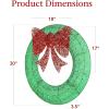 imageBest Choice Products 48in PreLit Outdoor Christmas Wreath Decoration LED Metal Holiday Decor for Home w 140 Lights Bow  GoldRedGreenRed