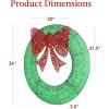 imageBest Choice Products 48in PreLit Outdoor Christmas Wreath Decoration LED Metal Holiday Decor for Home w 140 Lights Bow  GoldRedGreenRed