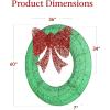 imageBest Choice Products 48in PreLit Outdoor Christmas Wreath Decoration LED Metal Holiday Decor for Home w 140 Lights Bow  GoldRedGreenRed