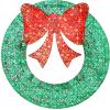 imageBest Choice Products 48in PreLit Outdoor Christmas Wreath Decoration LED Metal Holiday Decor for Home w 140 Lights Bow  GoldRedGreenRed