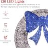 imageBest Choice Products 48in PreLit Outdoor Christmas Wreath Decoration LED Metal Holiday Decor for Home w 140 Lights Bow  GoldRedSilverBlue