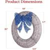 imageBest Choice Products 48in PreLit Outdoor Christmas Wreath Decoration LED Metal Holiday Decor for Home w 140 Lights Bow  GoldRedSilverBlue