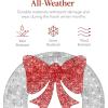 imageBest Choice Products 48in PreLit Outdoor Christmas Wreath Decoration LED Metal Holiday Decor for Home w 140 Lights Bow  GoldRedSilverRed