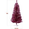 imageBest Choice Products 4ft Prelit Christmas Tree Artificial Mini Tree Perfect for Kids Apartments Bedroom with Twinkling LED Lights  LavenderMagenta