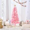 imageBest Choice Products 4ft Prelit Christmas Tree Artificial Mini Tree Perfect for Kids Apartments Bedroom with Twinkling LED Lights  LavenderSilver