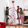 imageBest Choice Products 6ft PreLit Black Pencil Christmas Tree Slim Artificial Skinny Holiday Tree for Home Office Party Decoration w 608 Tips 250 Incandescent Lights Metal BaseWhite W 2in1 Lights