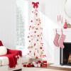 imageBest Choice Products 6ft PreLit Black Pencil Christmas Tree Slim Artificial Skinny Holiday Tree for Home Office Party Decoration w 608 Tips 250 Incandescent Lights Metal BaseWhite