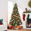 imageBest Choice Products 6ft PreLit PreDecorated Spruce Hinged Artificial Christmas Tree w 798 Tips Pinecones Berries 250 Lights Metal BaseGreenspruce  Predecorated