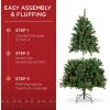 imageBest Choice Products 6ft PreLit PreDecorated Spruce Hinged Artificial Christmas Tree w 798 Tips Pinecones Berries 250 Lights Metal BaseGreenspruce  Predecorated
