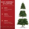 imageBest Choice Products 6ft PreLit PreDecorated Spruce Hinged Artificial Christmas Tree w 798 Tips Pinecones Berries 250 Lights Metal BaseGreenspruce  Predecorated