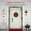 imageBest Choice Products 9ft PreLit Holiday PreDecorated Christmas Garland for Stairs Fireplace Decoration wPVC Tips 50 Lights Pine Cones Berries  SemiFlockedGreenFlocked  Battery