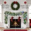 imageBest Choice Products 9ft PreLit Holiday PreDecorated Christmas Garland for Stairs Fireplace Decoration wPVC Tips 50 Lights Pine Cones Berries  SemiFlockedGreenFlocked  Battery