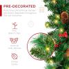 imageBest Choice Products 9ft PreLit Holiday PreDecorated Christmas Garland for Stairs Fireplace Decoration wPVC Tips 50 Lights Pine Cones Berries  SemiFlockedGreenBerries  Battery