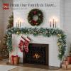 imageBest Choice Products 9ft PreLit Holiday PreDecorated Christmas Garland for Stairs Fireplace Decoration wPVC Tips 50 Lights Pine Cones Berries  SemiFlockedFrosted  Battery