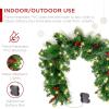 imageBest Choice Products 9ft PreLit Holiday PreDecorated Christmas Garland for Stairs Fireplace Decoration wPVC Tips 50 Lights Pine Cones Berries  SemiFlockedGreenBerries  Battery