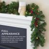 imageBest Choice Products 9ft PreLit Holiday PreDecorated Christmas Garland for Stairs Fireplace Decoration wPVC Tips 50 Lights Pine Cones Berries  SemiFlockedGreenBerries  Battery