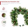imageBest Choice Products 9ft PreLit Holiday PreDecorated Christmas Garland for Stairs Fireplace Decoration wPVC Tips 50 Lights Pine Cones Berries  SemiFlockedGreenBerries  Corded