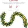 imageBest Choice Products 9ft PreLit Holiday PreDecorated Christmas Garland for Stairs Fireplace Decoration wPVC Tips 50 Lights Pine Cones Berries  SemiFlockedGreen  Battery