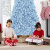 imageBest Choice Products Artificial Christmas Tree 6ft Premium Unlit Hinged Design Dense Branches Realistic Holiday Dcor wEasy Assembly BaseBaby Blue