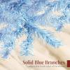 imageBest Choice Products Artificial Christmas Tree 6ft Premium Unlit Hinged Design Dense Branches Realistic Holiday Dcor wEasy Assembly BaseBaby Blue