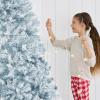 imageBest Choice Products Artificial Christmas Tree 6ft Premium Unlit Hinged Design Dense Branches Realistic Holiday Dcor wEasy Assembly BaseIce Blue