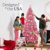imageBest Choice Products Artificial Christmas Tree 6ft Premium Unlit Hinged Design Dense Branches Realistic Holiday Dcor wEasy Assembly BasePink