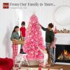 imageBest Choice Products Artificial Christmas Tree 6ft Premium Unlit Hinged Design Dense Branches Realistic Holiday Dcor wEasy Assembly BasePink