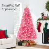 imageBest Choice Products Artificial Christmas Tree 6ft Premium Unlit Hinged Design Dense Branches Realistic Holiday Dcor wEasy Assembly BasePink
