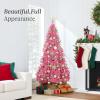 imageBest Choice Products Artificial Christmas Tree 6ft Premium Unlit Hinged Design Dense Branches Realistic Holiday Dcor wEasy Assembly BasePink