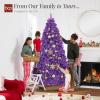 imageBest Choice Products Artificial Christmas Tree 6ft Premium Unlit Hinged Design Dense Branches Realistic Holiday Dcor wEasy Assembly BasePurple