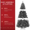 imageBest Choice Products Artificial Christmas Tree 6ft Premium Unlit Realistic Spruce Holiday Dcor wDense Branches Easy Assembly Metal BaseFrosted Black Spruce