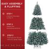 imageBest Choice Products Artificial Christmas Tree 6ft Premium Unlit Realistic Spruce Holiday Dcor wDense Branches Easy Assembly Metal BaseFrosted Blue Spruce