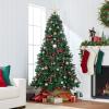 imageBest Choice Products Artificial Christmas Tree 6ft Premium Unlit Realistic Spruce Holiday Dcor wDense Branches Easy Assembly Metal BaseGreen Spruce