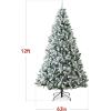 imageBest Choice Products Artificial Flocked Christmas Tree 6ft Premium Unlit Pine Holiday Dcor wFull Branches Metal Stand  Green12ft