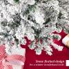 imageBest Choice Products Artificial Flocked Christmas Tree 6ft Premium Unlit Pine Holiday Dcor wFull Branches Metal Stand  Green12ft