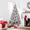 imageBest Choice Products Artificial Flocked Christmas Tree 6ft Premium Unlit Pine Holiday Dcor wFull Branches Metal Stand  Green6ft