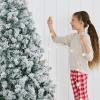 imageBest Choice Products Artificial Flocked Christmas Tree 6ft Premium Unlit Pine Holiday Dcor wFull Branches Metal Stand  Green6ft