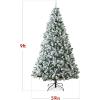 imageBest Choice Products Artificial Flocked Christmas Tree 6ft Premium Unlit Pine Holiday Dcor wFull Branches Metal Stand  Green9ft