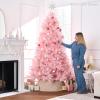 imageBest Choice Products Artificial Ivory Pampas Christmas Tree 75ft Premium Deluxe Unlit Pampas Grass Holiday Dcor Easy Assembly Metal BaseBlack