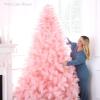 imageBest Choice Products Artificial Ivory Pampas Christmas Tree 75ft Premium Deluxe Unlit Pampas Grass Holiday Dcor Easy Assembly Metal BaseWhite
