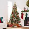 imageBest Choice Products Christmas Tree PreLit PreDecorated Artificial 6ft Frosted Pine Holiday Decoration wFrosted Tips Pine Cones Berries6ft