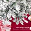 imageBest Choice Products Flocked Pencil Christmas Tree Unlit Slim Artificial Holiday Decoration 6ft Skinny Snowy Appearance wBase12ft