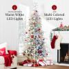imageBest Choice Products Lighted Aspen Christmas Tree 6ft Flocked Artifical Noble Fir PreLit White ampamp Multicolored LED Lights Premium Holiday Dcor  GreenFlocked Green